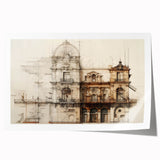 Historic Building Illustration – Vintage Architecture Print