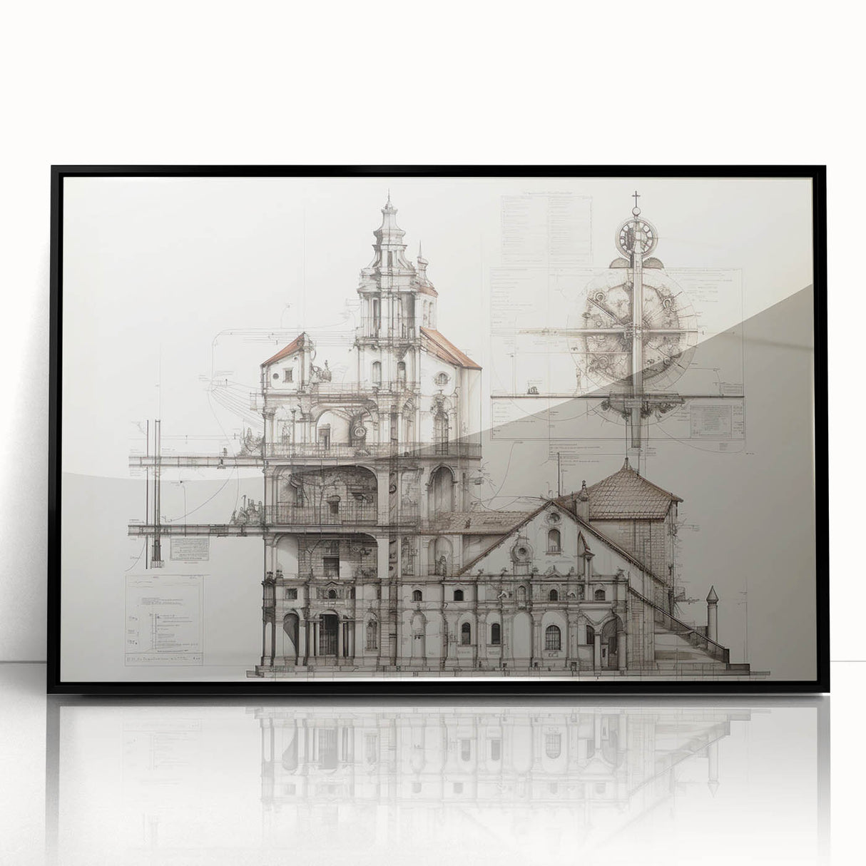 Vintage Church Architecture – Historic Building Illustration Print