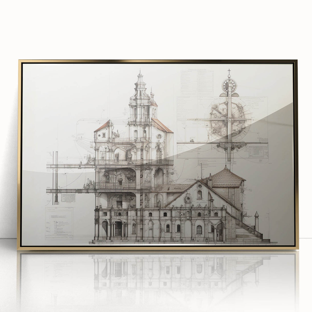 Vintage Church Architecture – Historic Building Illustration Print