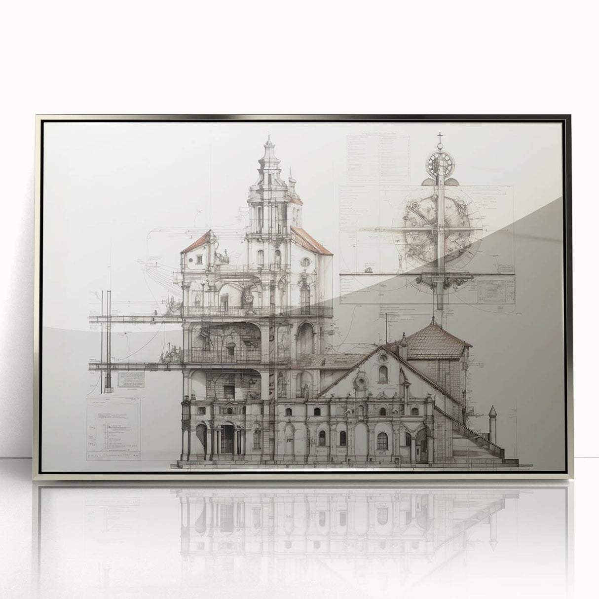 Vintage Church Architecture – Historic Building Illustration Print