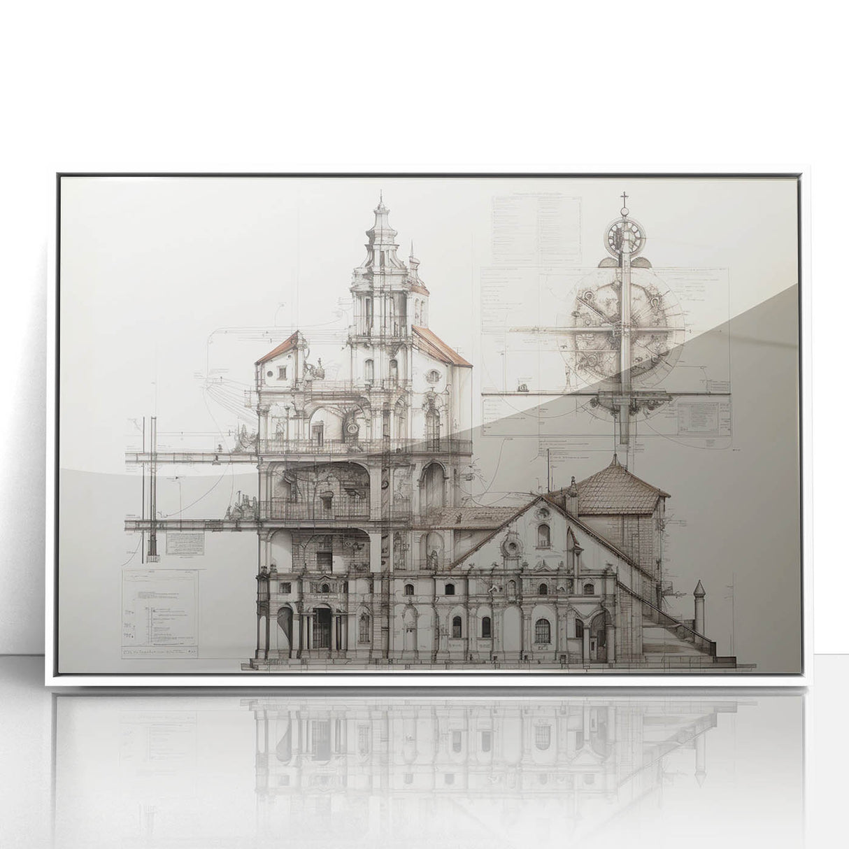 Vintage Church Architecture – Historic Building Illustration Print