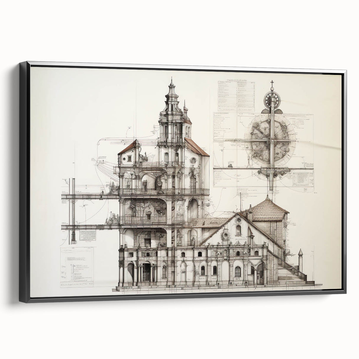 Vintage Church Architecture – Historic Building Illustration Print
