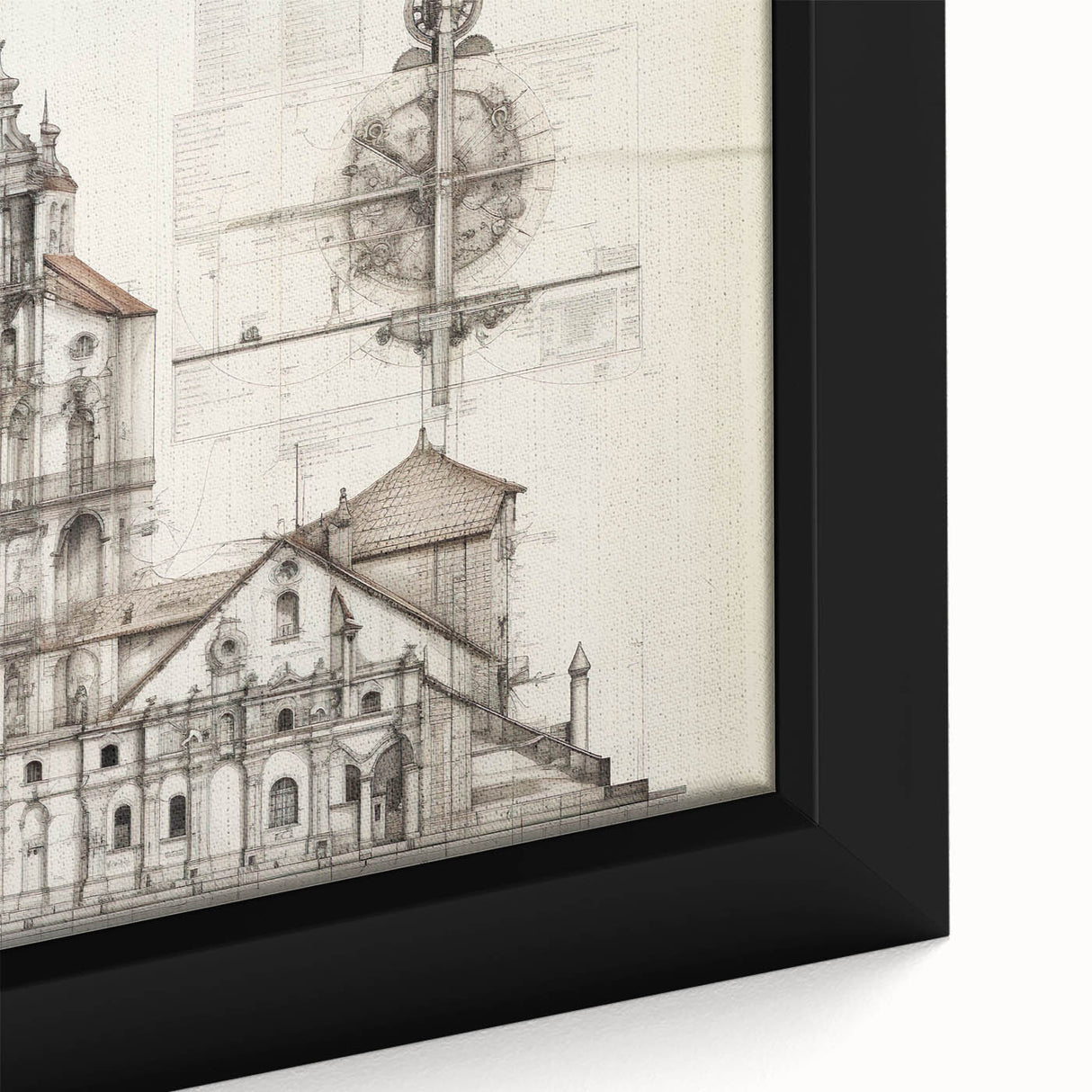 Vintage Church Architecture – Historic Building Illustration Print