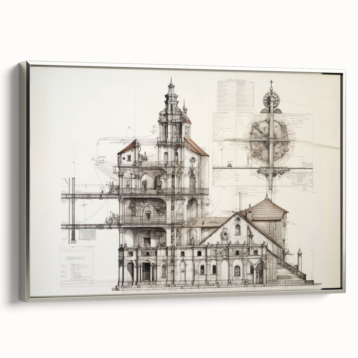 Vintage Church Architecture – Historic Building Illustration Print