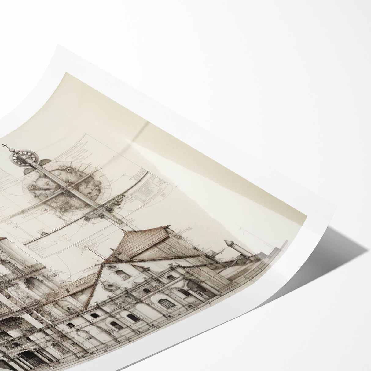 Vintage Church Architecture – Historic Building Illustration Print
