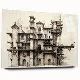 Vintage Architecture Print - Historic Building Illustration Wall Art