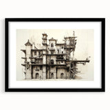 Vintage Architecture Print - Historic Building Illustration Wall Art