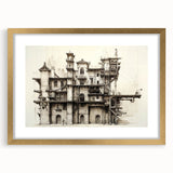 Vintage Architecture Print - Historic Building Illustration Wall Art