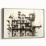 Vintage Architecture Print - Historic Building Illustration Wall Art