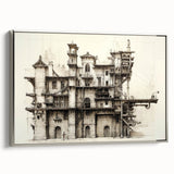 Vintage Architecture Print - Historic Building Illustration Wall Art