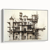 Vintage Architecture Print - Historic Building Illustration Wall Art