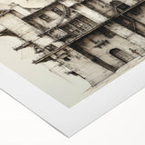 Vintage Architecture Print - Historic Building Illustration Wall Art