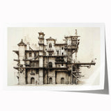 Vintage Architecture Print - Historic Building Illustration Wall Art