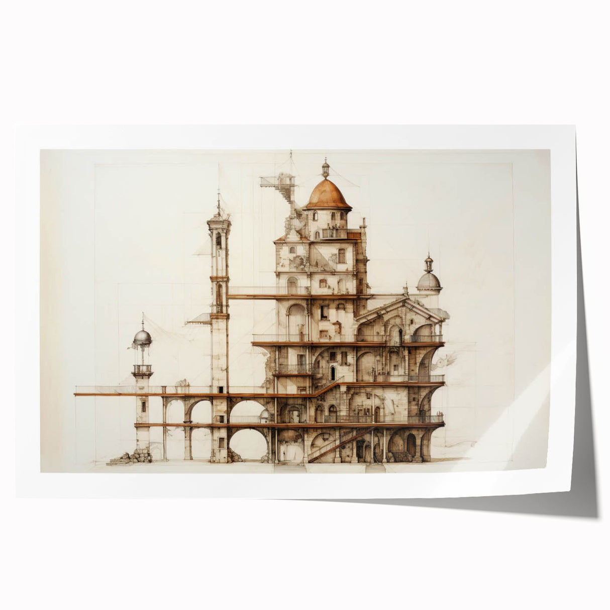 Architectural Wall Art - Vintage Architecture Prints - Historic Building Art