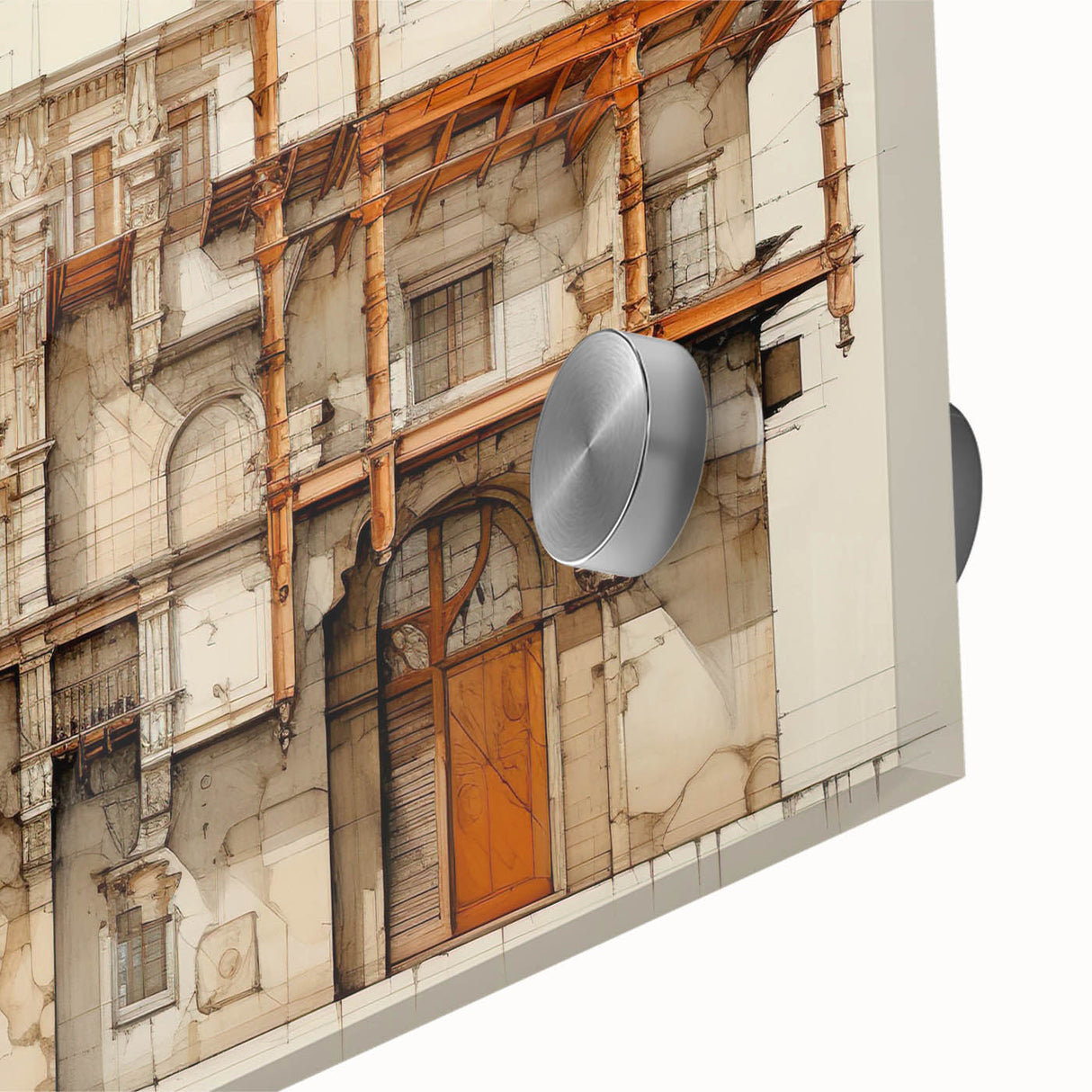 Vintage Architectural Wall Art – Historic Building Illustration Print