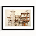 Vintage Architectural Wall Art – Historic Building Illustration Print