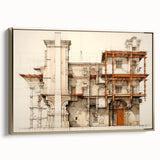 Vintage Architectural Wall Art – Historic Building Illustration Print