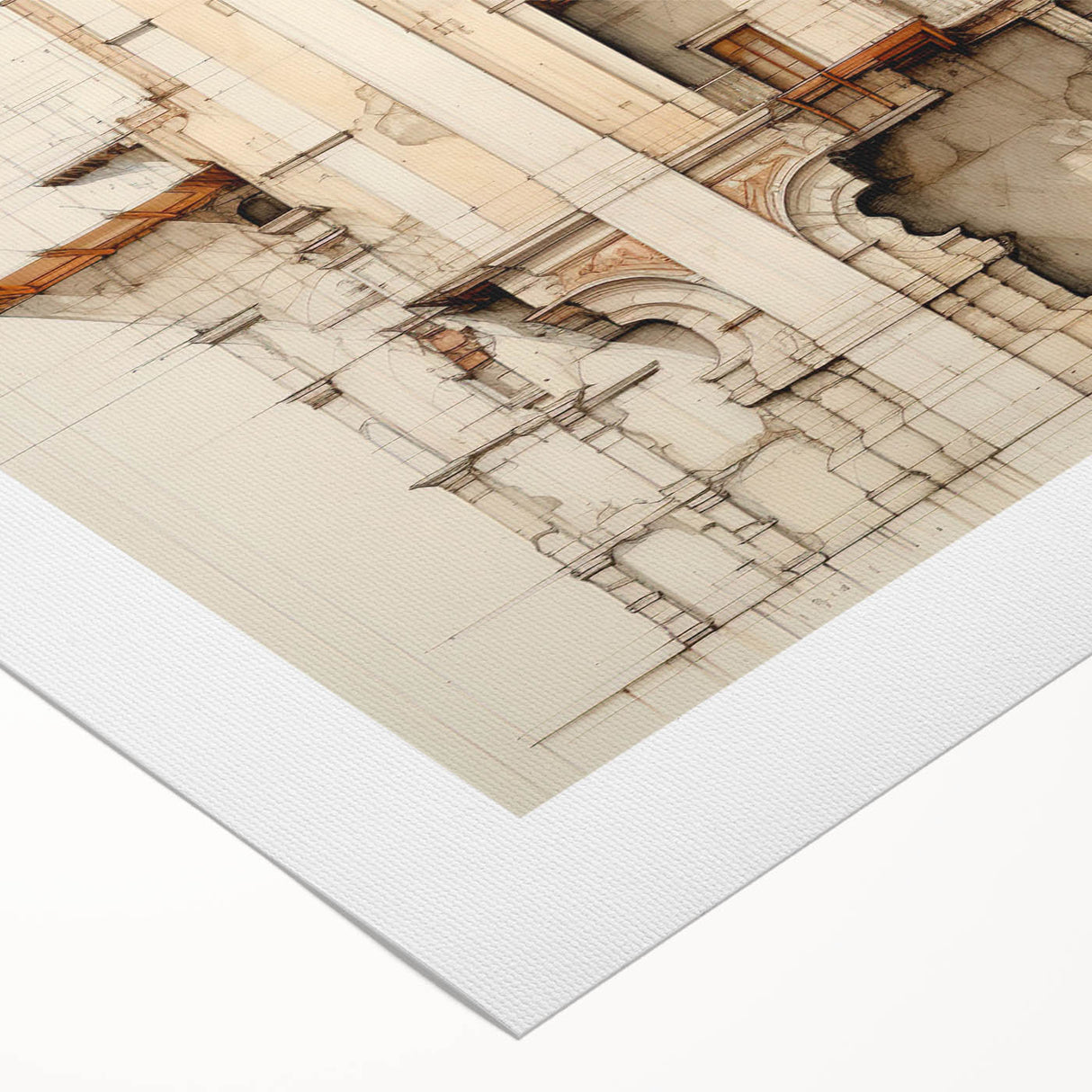 Vintage Architectural Wall Art – Historic Building Illustration Print