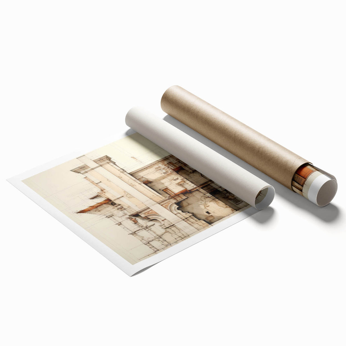 Vintage Architectural Wall Art – Historic Building Illustration Print