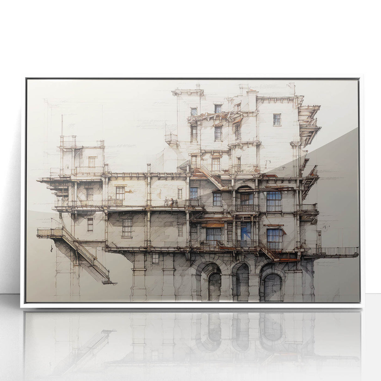 Architectural Wall Art - Historic Building Illustration