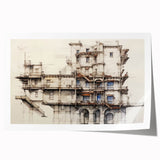 Architectural Wall Art - Historic Building Illustration