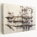 Architectural Wall Art - Historic Building Illustration