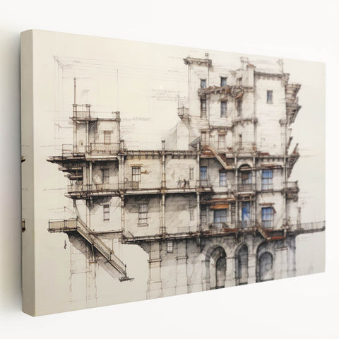 Architectural Wall Art - Historic Building Illustration