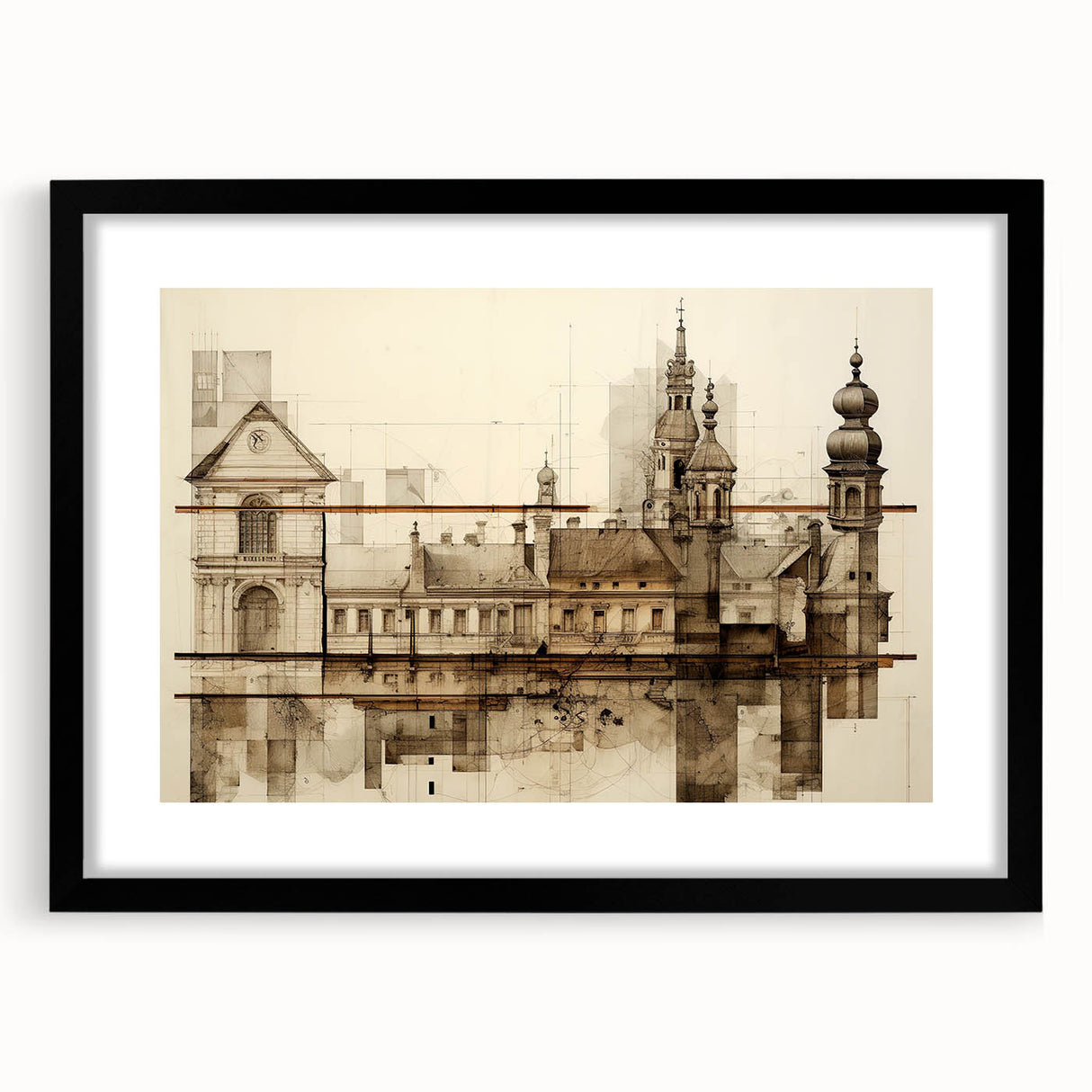 Architectural Wall Art - Historic Church Illustration