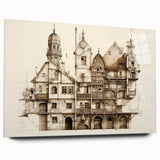 Architectural Wall Art - Vintage Building Illustration
