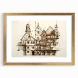 Architectural Wall Art - Vintage Building Illustration