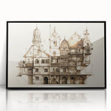 Architectural Wall Art - Vintage Building Illustration