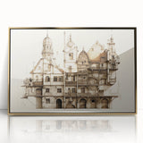 Architectural Wall Art - Vintage Building Illustration