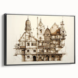 Architectural Wall Art - Vintage Building Illustration