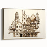 Architectural Wall Art - Vintage Building Illustration
