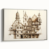 Architectural Wall Art - Vintage Building Illustration