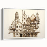 Architectural Wall Art - Vintage Building Illustration
