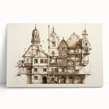 Architectural Wall Art - Vintage Building Illustration