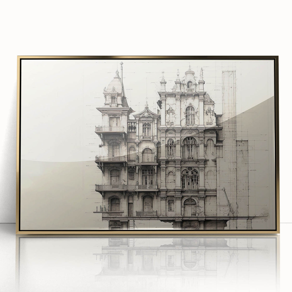 Architectural Wall Art - Historic Mansion Illustration