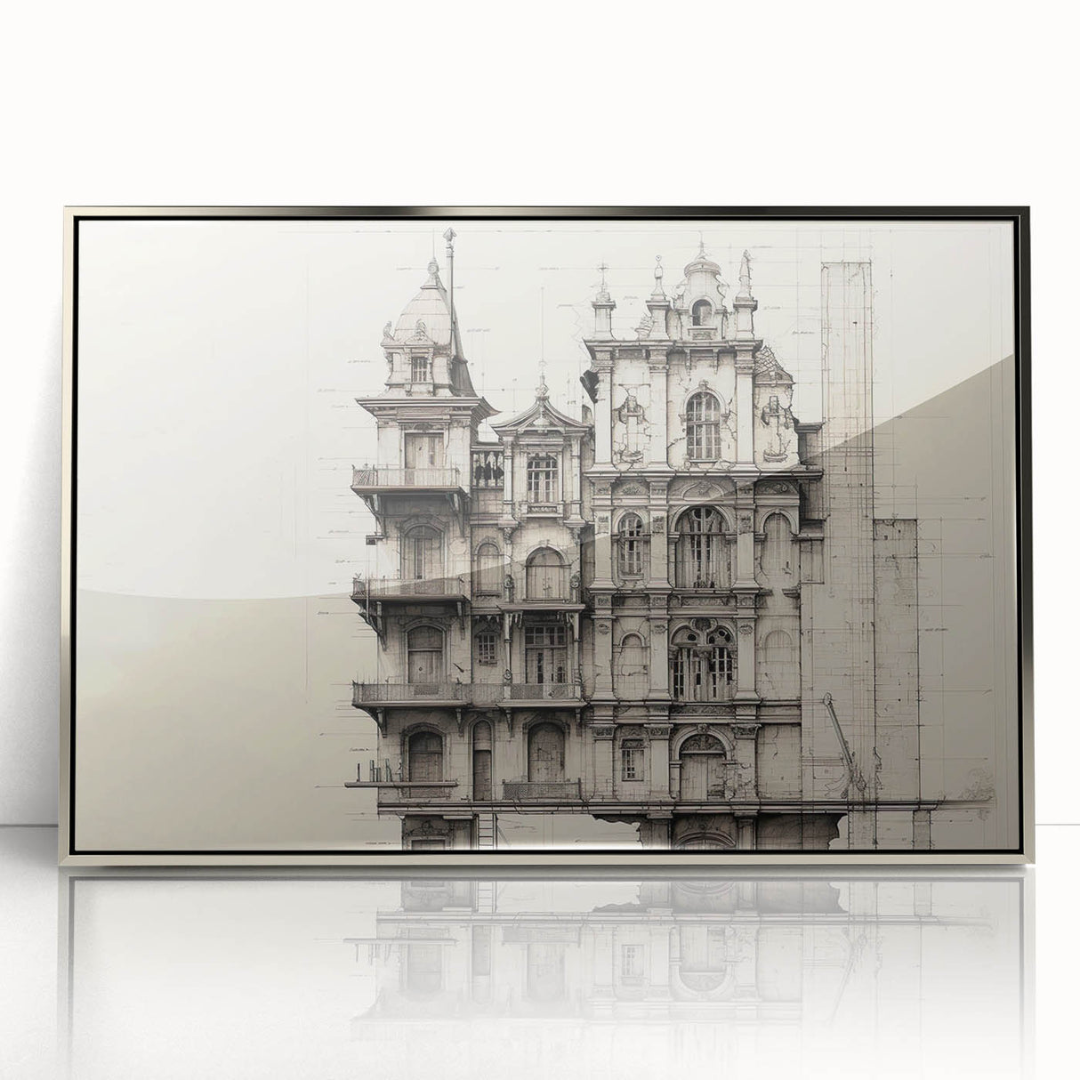 Architectural Wall Art - Historic Mansion Illustration