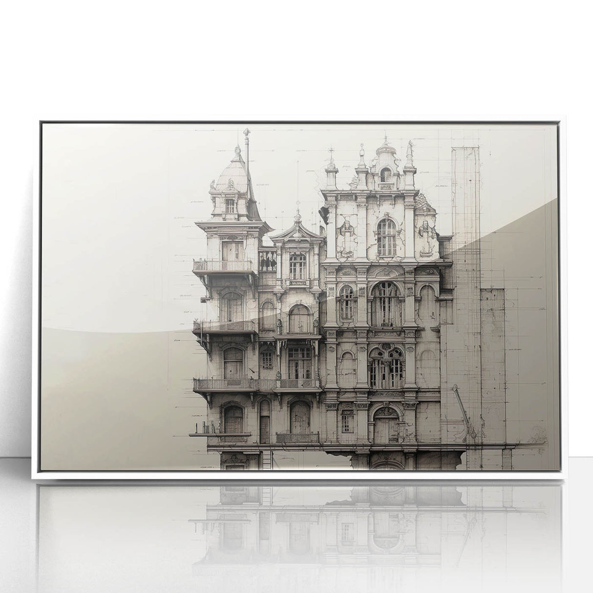 Architectural Wall Art - Historic Mansion Illustration