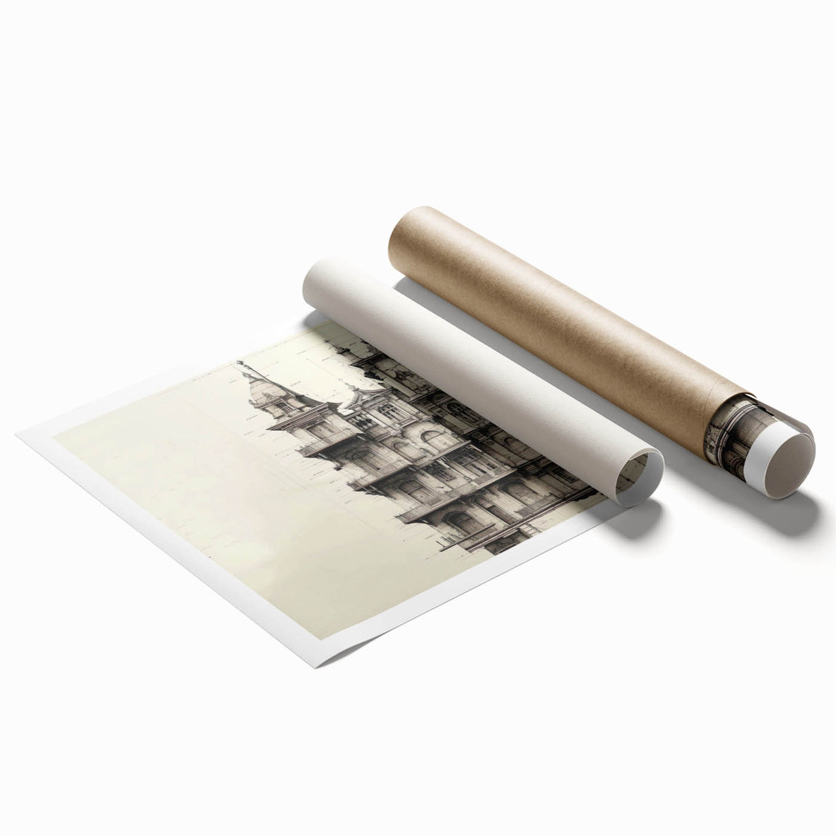 Architectural Wall Art - Historic Mansion Illustration