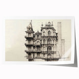 Architectural Wall Art - Historic Mansion Illustration