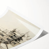 Architectural Wall Art - Vintage Mansion Illustration