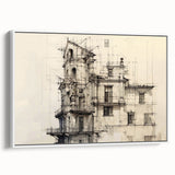 Architectural Wall Art - Vintage Building Design Illustration