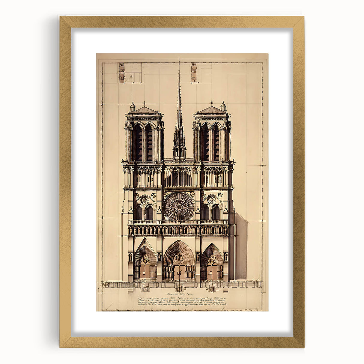 Architectural Wall Art: Vintage Cathedral Design Print