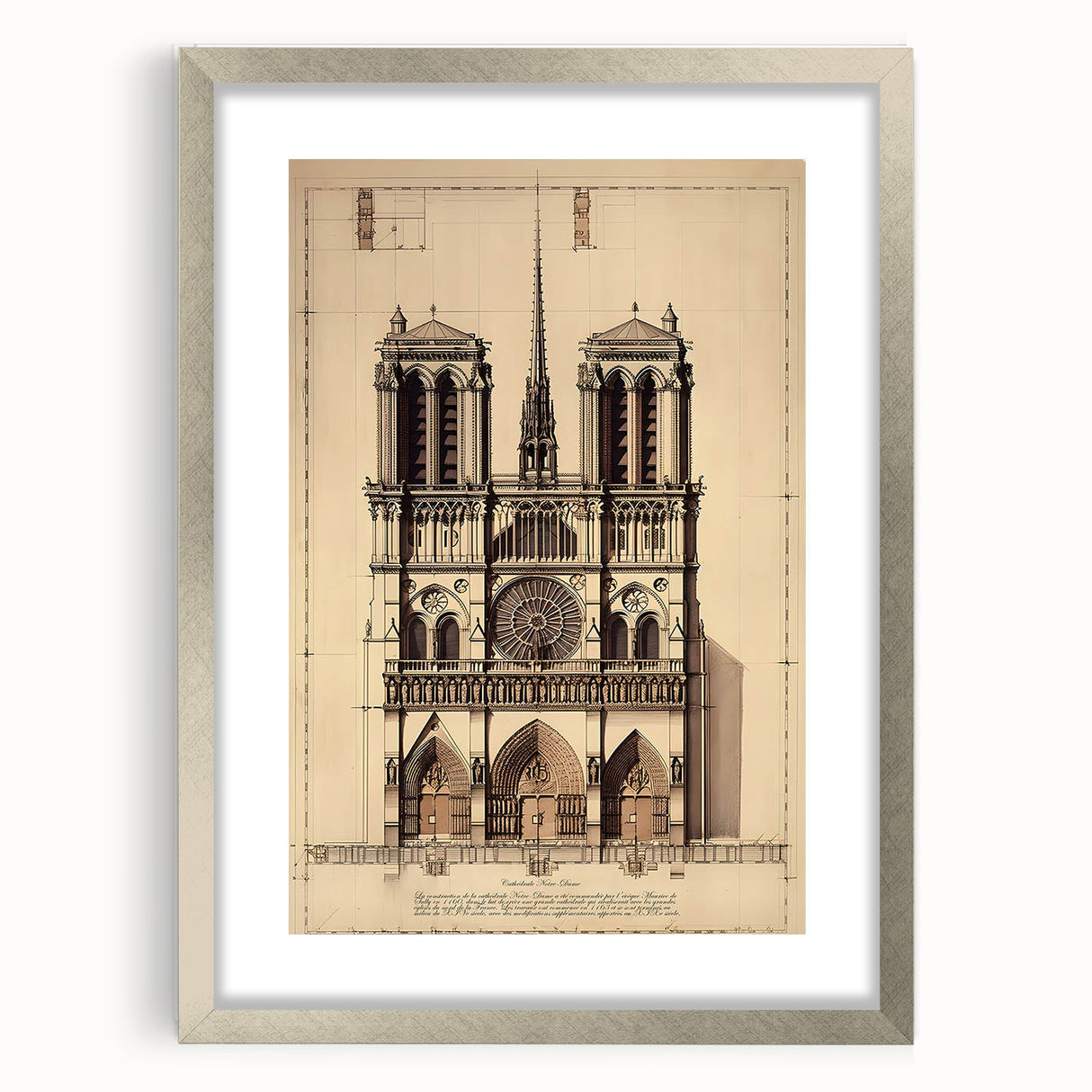 Architectural Wall Art: Vintage Cathedral Design Print