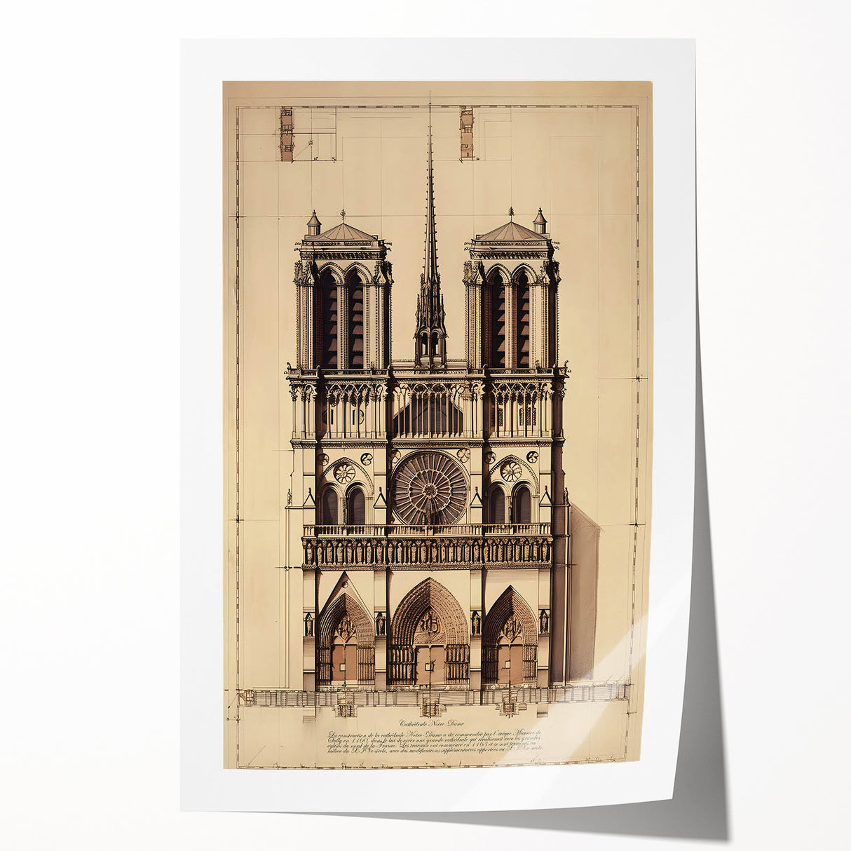 Architectural Wall Art: Vintage Cathedral Design Print