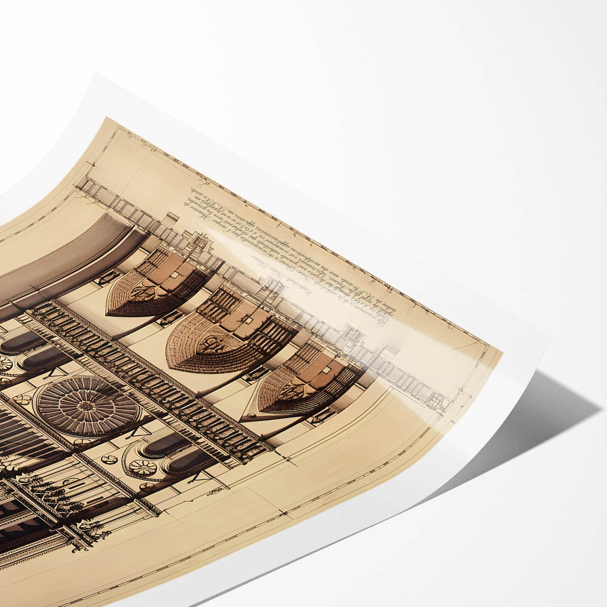 Architectural Wall Art: Vintage Cathedral Design Print