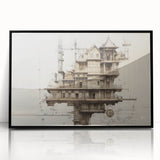 Architectural Wall Art - Vintage Mansion Illustration