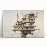 Architectural Wall Art - Vintage Mansion Illustration